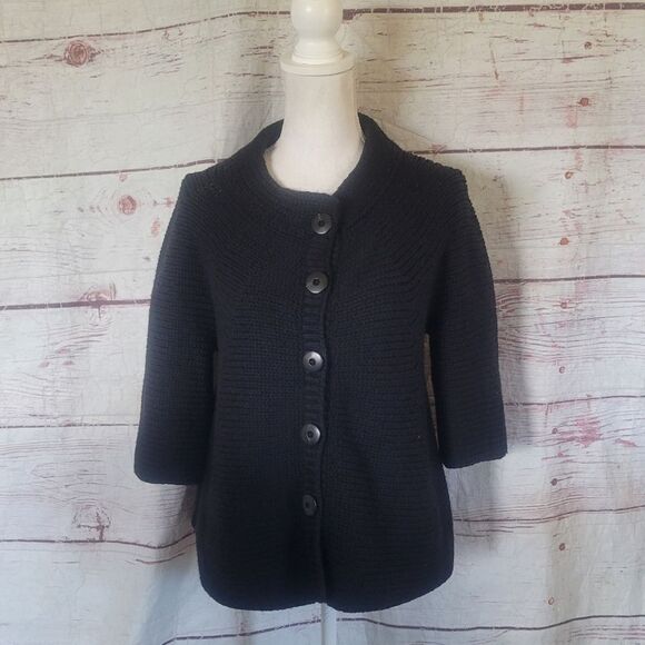 Vince Button Front 3/4 Wool Blend Cardigan Size Large - Picture 1 of 6